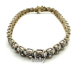 9ct Gold Diamond Bracelet 9ct Yellow Gold Ladies Real Diamond Bracelet Gift WOW