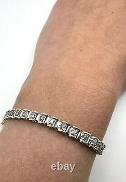 9ct Gold Diamond Bracelet 9ct Yellow Gold Ladies Real Diamond Bracelet Gift WOW