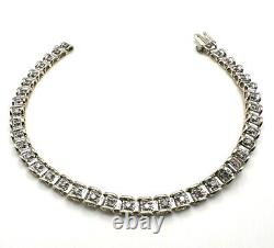 9ct Gold Diamond Bracelet 9ct Yellow Gold Ladies Real Diamond Bracelet Gift WOW