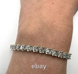 9ct Gold Diamond Bracelet 9ct Yellow Gold Ladies Real Diamond Bracelet Gift WOW