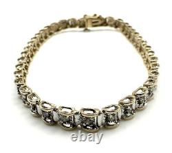 9ct Gold Diamond Bracelet 9ct Yellow Gold Ladies Real Diamond Bracelet Gift WOW