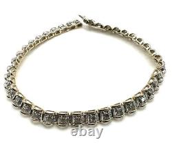 9ct Gold Diamond Bracelet 9ct Yellow Gold Ladies Real Diamond Bracelet Gift WOW