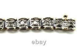 9ct Gold Diamond Bracelet 9ct Yellow Gold Ladies Real Diamond Bracelet Gift WOW