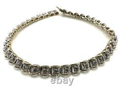 9ct Gold Diamond Bracelet 9ct Yellow Gold Ladies Real Diamond Bracelet Gift WOW