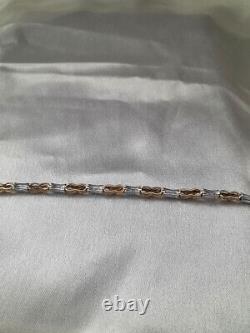 9ct Gold Diamond Bracelet Natural Infinity Tennis Ladies 0.30ct Cluster