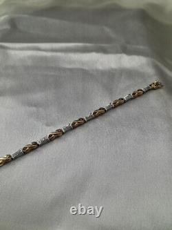 9ct Gold Diamond Bracelet Natural Infinity Tennis Ladies 0.30ct Cluster