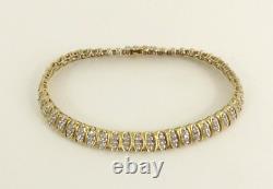 9ct Gold Diamond Bracelet Tennis 0.75ct Hallmarked 12grams 7.5'' with gift box