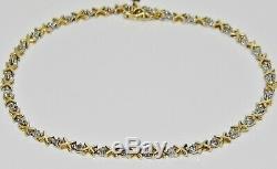 9ct Gold Diamond Fancy Tennis Bracelet