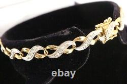 9ct Gold Diamond Line Tennis Bracelet 7.25. Great condition. NICE1