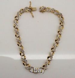 9ct Gold Diamond Line Tennis Bracelet 7.25. Great condition. NICE1