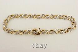 9ct Gold Diamond Line Tennis Bracelet 7.25. Great condition. NICE1