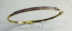 9ct Gold Diamond & Ruby Bangle New UK Hallmark