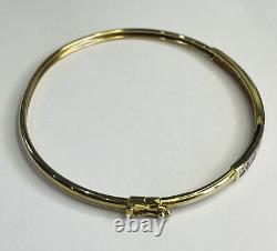 9ct Gold Diamond & Ruby Bangle New UK Hallmark