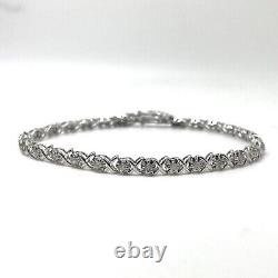 9ct Gold Diamond Tennis Bracelet 9k White Gold Hallmarked 1.00ct 6g 18cm