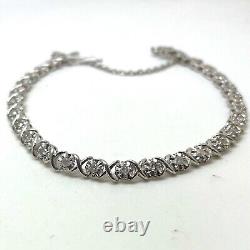 9ct Gold Diamond Tennis Bracelet 9k White Gold Hallmarked 1.00ct 6g 18cm