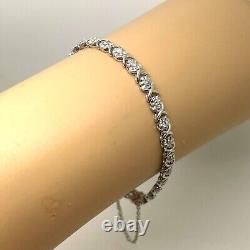 9ct Gold Diamond Tennis Bracelet 9k White Gold Hallmarked 1.00ct 6g 18cm