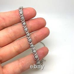 9ct Gold Diamond Tennis Bracelet 9k White Gold Hallmarked 1.00ct 6g 18cm