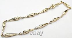 9ct Gold Elongated Teardrop Bracelet Chain Link 9 Carat Yellow Gold New Boxed
