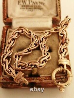 9ct Gold Fancy Link Bracelet With Large Bolt Ring Clasp