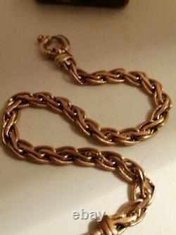 9ct Gold Fancy Link Bracelet With Large Bolt Ring Clasp