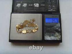 9ct Gold Fancy Love Heart Bracelet 7 Inch 18cm Length Hallmarked