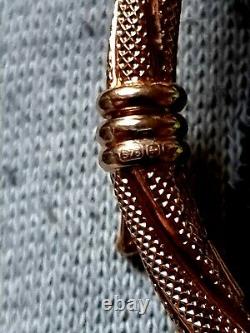 9ct Gold Fancy spiral twist bangle Oval bracelet ladies 4.5 grams have smal bend