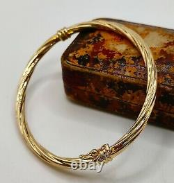 9ct Gold Fancy spiral twist bangle Oval bracelet ladies UK Hallmarked