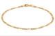 9ct Gold Figaro Ankle Bracelet 10.5 Inch Anklet Solid 9ct Gold 2.5mm Width
