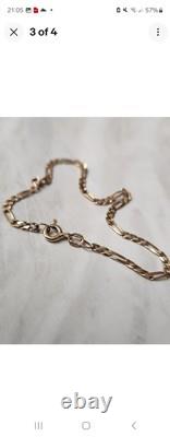 9ct Gold Figaro Bracelet 7inch