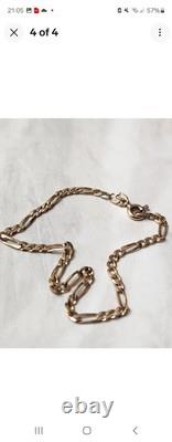 9ct Gold Figaro Bracelet 7inch