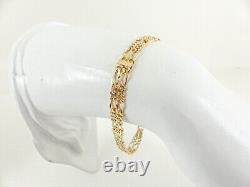 9ct Gold Figaro Bracelet Double Hallmarked 7 1/4'' 6.5 grams with gift box