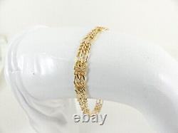 9ct Gold Figaro Bracelet Double Hallmarked 7 1/4'' 6.5 grams with gift box