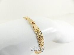 9ct Gold Figaro Bracelet Double Hallmarked 7 1/4'' 6.5 grams with gift box