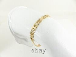 9ct Gold Figaro Bracelet Double Hallmarked 7 1/4'' 6.5 grams with gift box