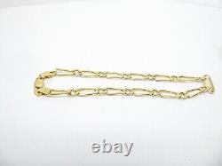 9ct Gold Figaro Bracelet Hollow Link Hallmarked 2.3 grams 7'' with Gift Box