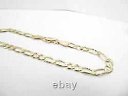 9ct Gold Figaro Bracelet Solid Link Hallmarked 7 1/2'' 3.3 grams Gift Box