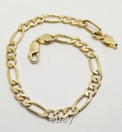 9ct Gold Figaro Chain Bracelet 9ct Yellow Gold 7.5 / 19cm