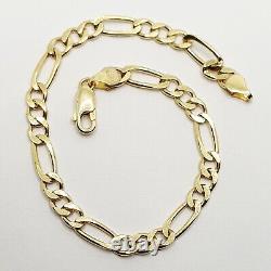 9ct Gold Figaro Chain Bracelet 9ct Yellow Gold 7.5 / 19cm