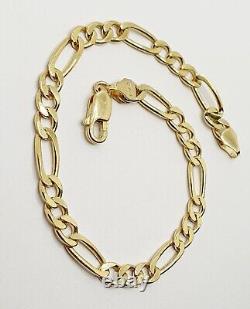 9ct Gold Figaro Chain Bracelet 9ct Yellow Gold 7.5 / 19cm