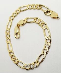 9ct Gold Figaro Chain Bracelet 9ct Yellow Gold 7.5 / 19cm