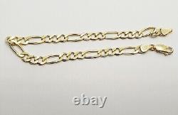 9ct Gold Figaro Chain Bracelet 9ct Yellow Gold 7.5 / 19cm