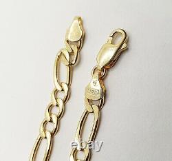 9ct Gold Figaro Chain Bracelet 9ct Yellow Gold 7.5 / 19cm