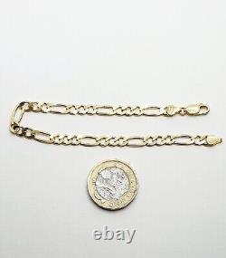 9ct Gold Figaro Chain Bracelet 9ct Yellow Gold 7.5 / 19cm