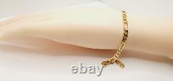 9ct Gold Figaro Chain Bracelet 9ct Yellow Gold 7.5 / 19cm