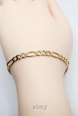 9ct Gold Figaro Chain Bracelet 9ct Yellow Gold 7.5 / 19cm