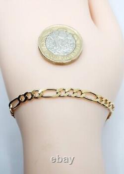 9ct Gold Figaro Chain Bracelet 9ct Yellow Gold 7.5 / 19cm