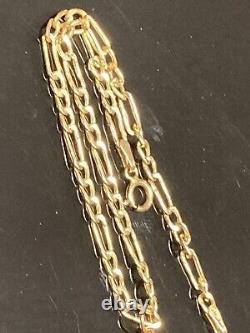 9ct Gold Figaro Cross Bracelet Ladies Solid Link Hallmarked 7.5'' Gift Box