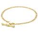 9ct Gold Figaro T Bar Bracelet 7.5 Inch