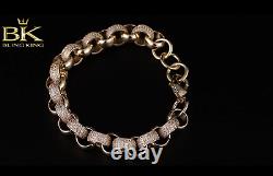9ct Gold Filled Heavy CZ Belcher Bracelet crystal Ice Solid Heavy Real Genuine N