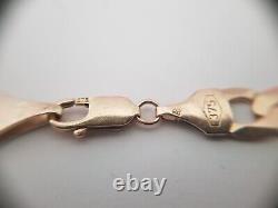 9ct Gold Flat Curb Bracelet / 8 1/4 inch